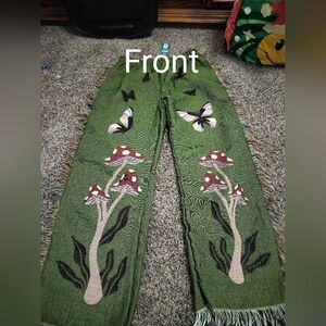Green Knit Mushroom Pants